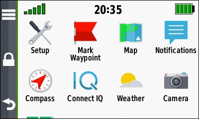 GARMIN Oregon 700/750/750t - Applications in landscape format