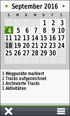 GARMIN Oregon 700-Serie - Kalender