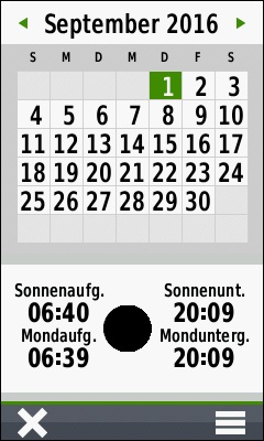 GARMIN Oregon 700-Serie - Sonne und Mond