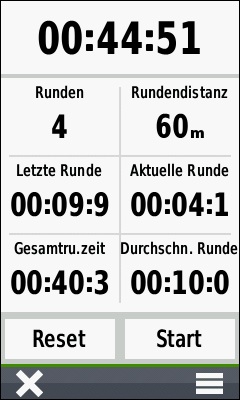 GARMIN Oregon 700-Serie - Stoppuhr