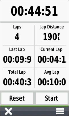 GARMIN Oregon 700 series - Stop Watch