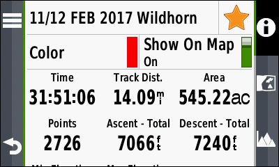 GARMIN Oregon 700 series - Track Information