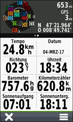GARMIN Oregon 700-Serie - Trip Computer mit kleinen Datenfelder (Hochformat)