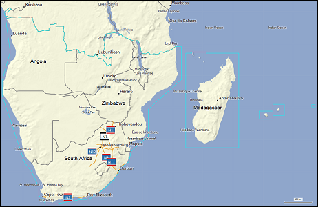 GARMIN Overlander - City Navigator southern Africa: Coverage