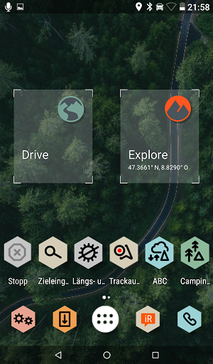 GARMIN Overlander - Hauptmenu Hochformat