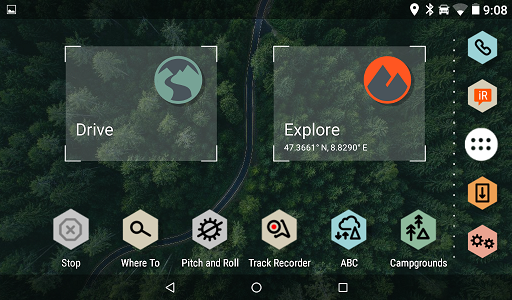 GARMIN Overlander - Main menu in landscape mode