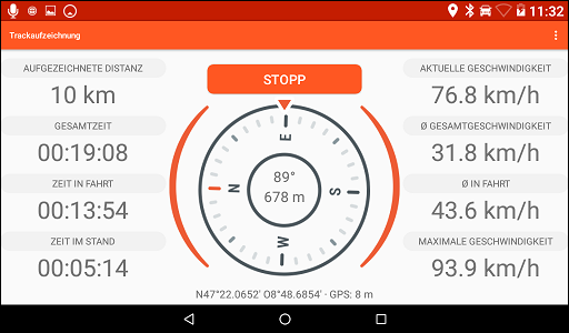 GARMIN Overlander - Trackaufzeichnung