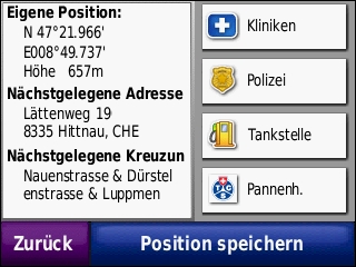 GARMIN Zumo 220 - Aktuelle Position