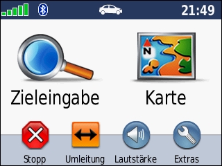 GARMIN Zumo 220 - Hauptmenu