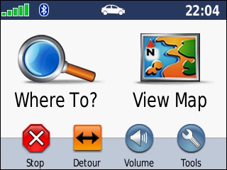 GARMIN Zumo 220 - Main Menu