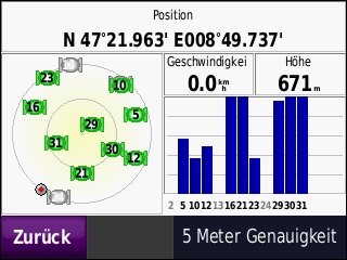 GARMIN Zumo 220 - Satelliten
