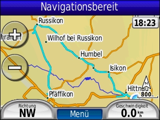 GARMIN Zumo 220 - Zurueckgelegte Wegstrecke (Track)