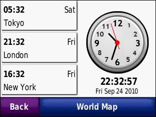GARMIN Zumo 220 - World Clock