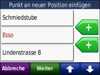 GARMIN Zumo 220 - Zwischenziele