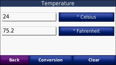 GARMIN Zumo 660 - Unit Converter