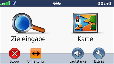 GARMIN Zumo 660 - Hauptmenu