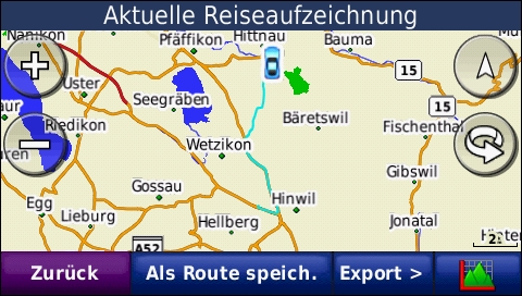 GARMIN Zumo 660 - Zurueckgelegte Wegstrecke (Track)