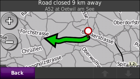 GARMIN Zumo 660 - Traffic incident on map