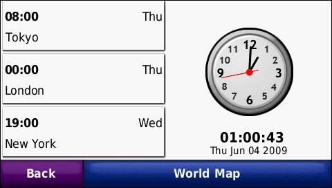 GARMIN Zumo 660 - World Clock